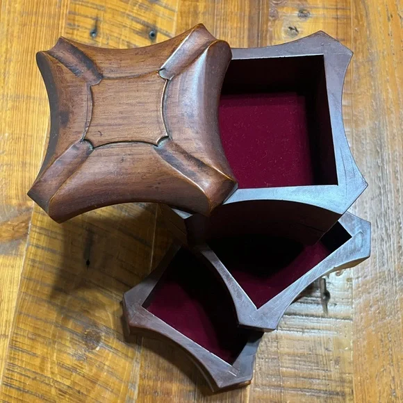 The Bombay Company Vintage Stacked Swivel Drawer Wooden Jewelry/Trinket Box - Picture 3 of 13